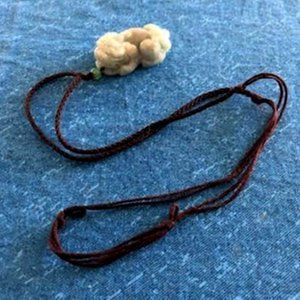 Light Green Jade Dragon Pendant 12" Cord Necklace